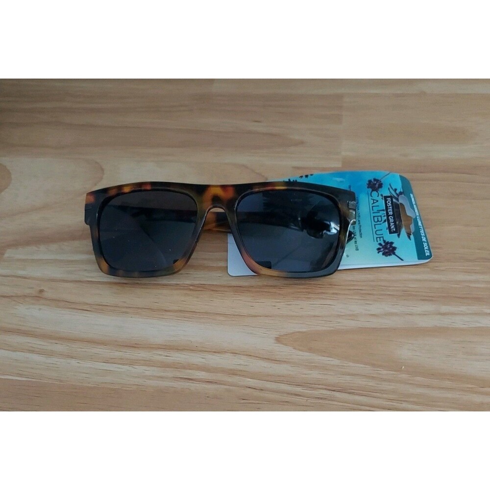 2 Foster Grant CaliBlue Sunglasses Square Tortoise Fashion 100% UVAUVB - NEW